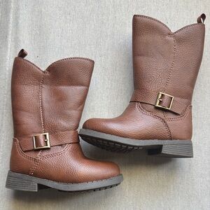 OshKosh B'gosh Brown Pull-On Buckle Kids Boots